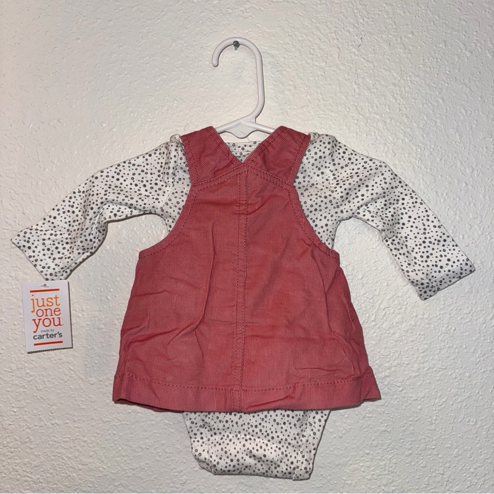 Just One You by Carter's Pink Cat Face Overall Set. - Picture 2 of 2
